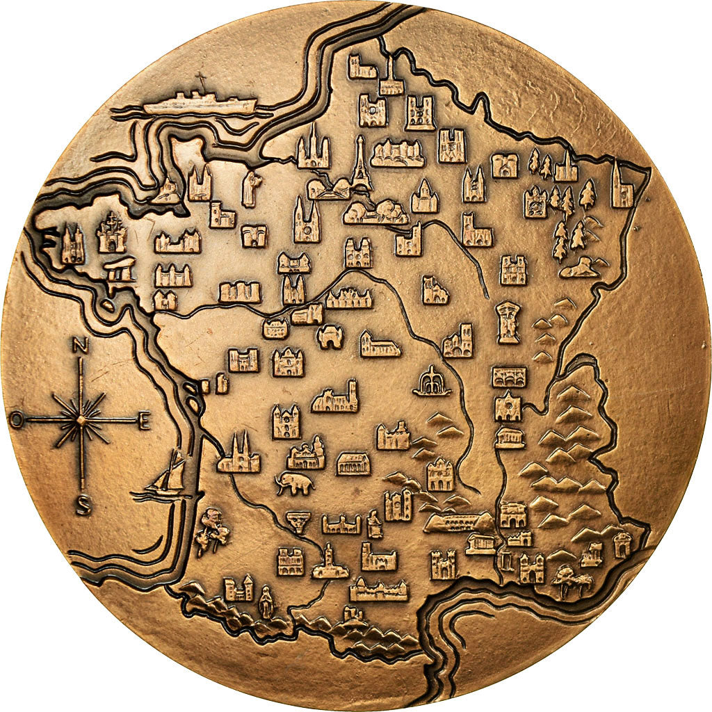 France, Medal, France, Les Monuments Historiques, Turin, MS(63), Bronze