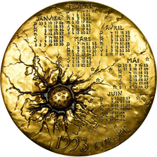 France, Médaille, Calendrier, Femme nue et Taureau, Europe, 1993, Mayot, SPL