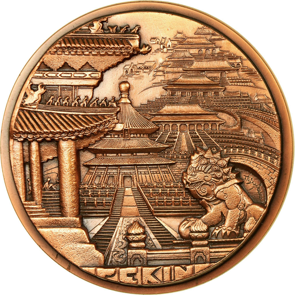 France, Medal, Pékin, 1983, Thérèse Dufresne, MS(65-70), Copper