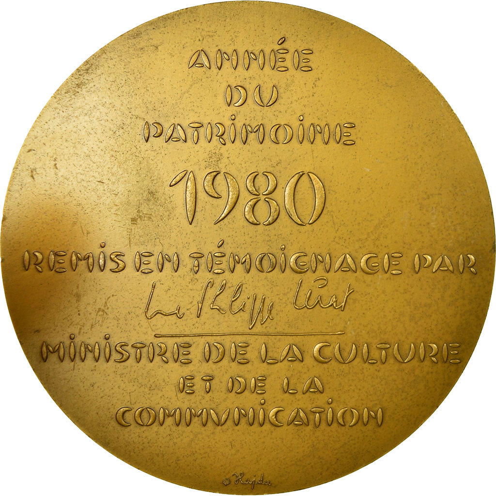 Frankrijk, Medaille, Année du Patrimoine, 1980, Hajdu, PR+, Bronze