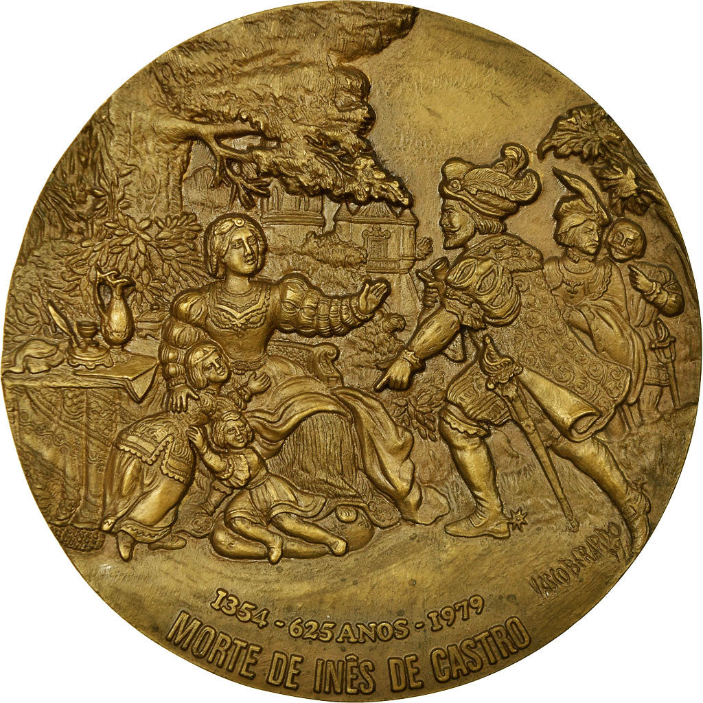 Portugal, Medal, Morte de Ines de Castro, History, 1979, Vasco Berardo, MS(63)