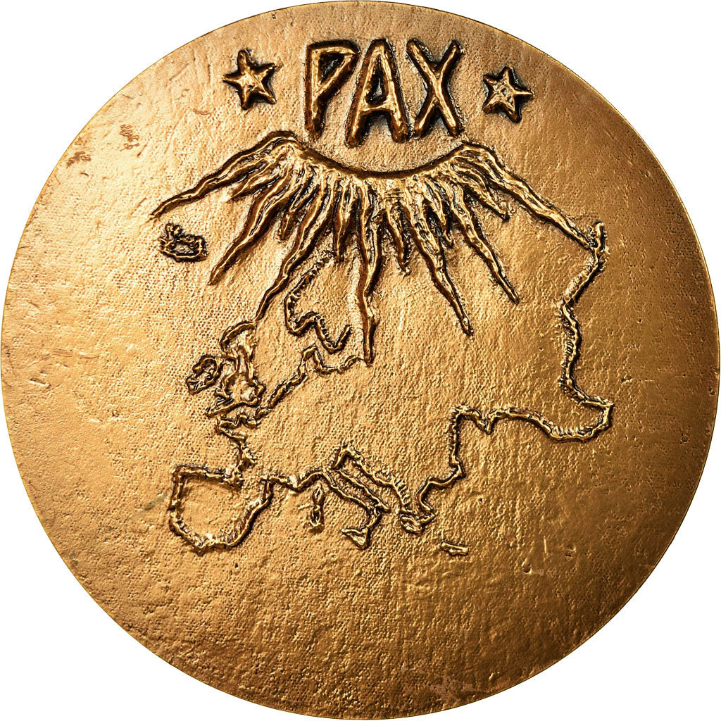 France, Medal, Saint Benoit, Patron de l'Europe, MS(64), Bronze