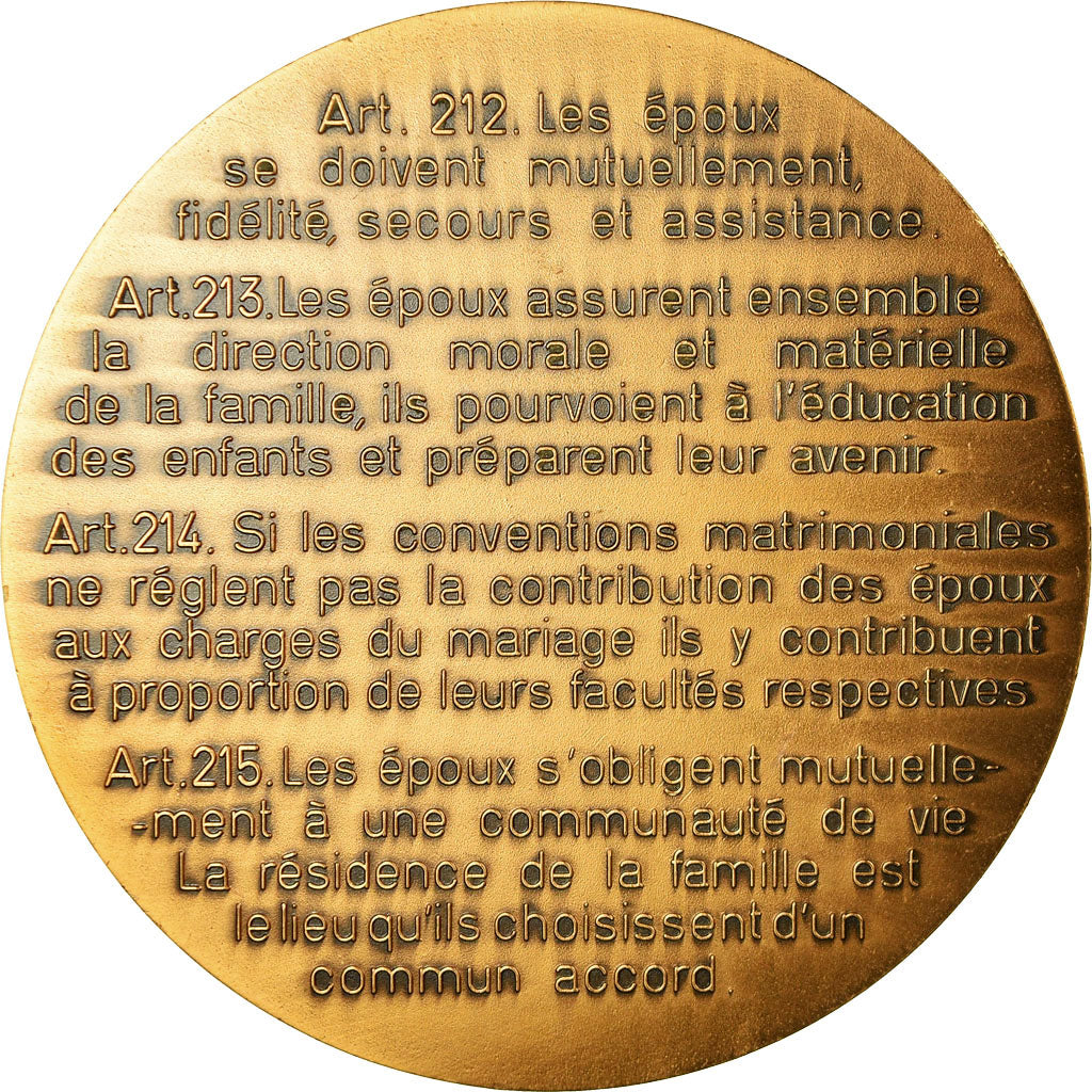 France, Medal, Médaille de mariage, MS(63), Bronze