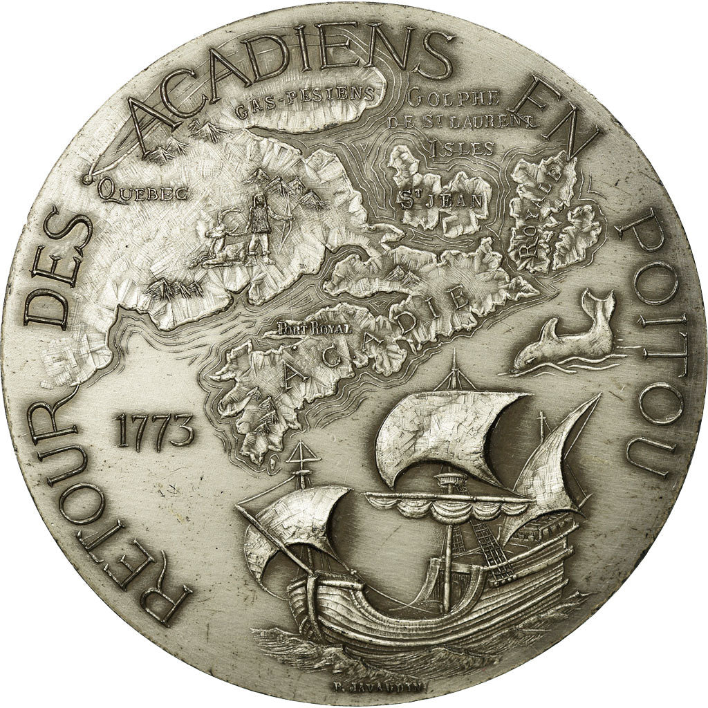 Frankreich, Medaille, Retour des Acadiens en Poitou, Marquis de Pérusse des