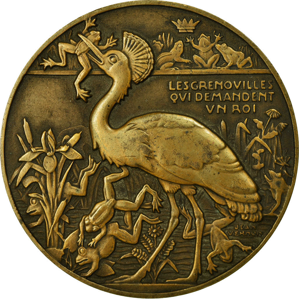 France, Médaille, Animaux, Les Grenouilles qui demandent un Roi, Vernon, SUP+