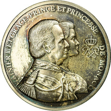 Monaco, Medaille, Rainier III et Grace de Monaco, UNC-, Zilver