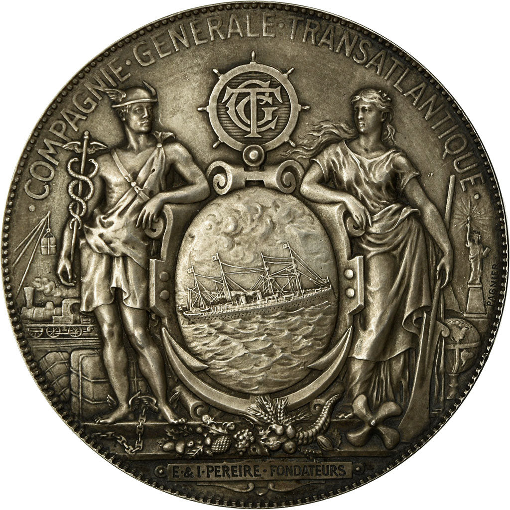 France, Medal, Compagnie Générale Transatlantique, Services Postaux, Shipping