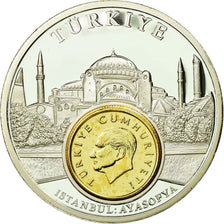 Turquie, Médaille, Monnaies Européennes, 100 Lira, SPL, Cuivre plaqué Argent