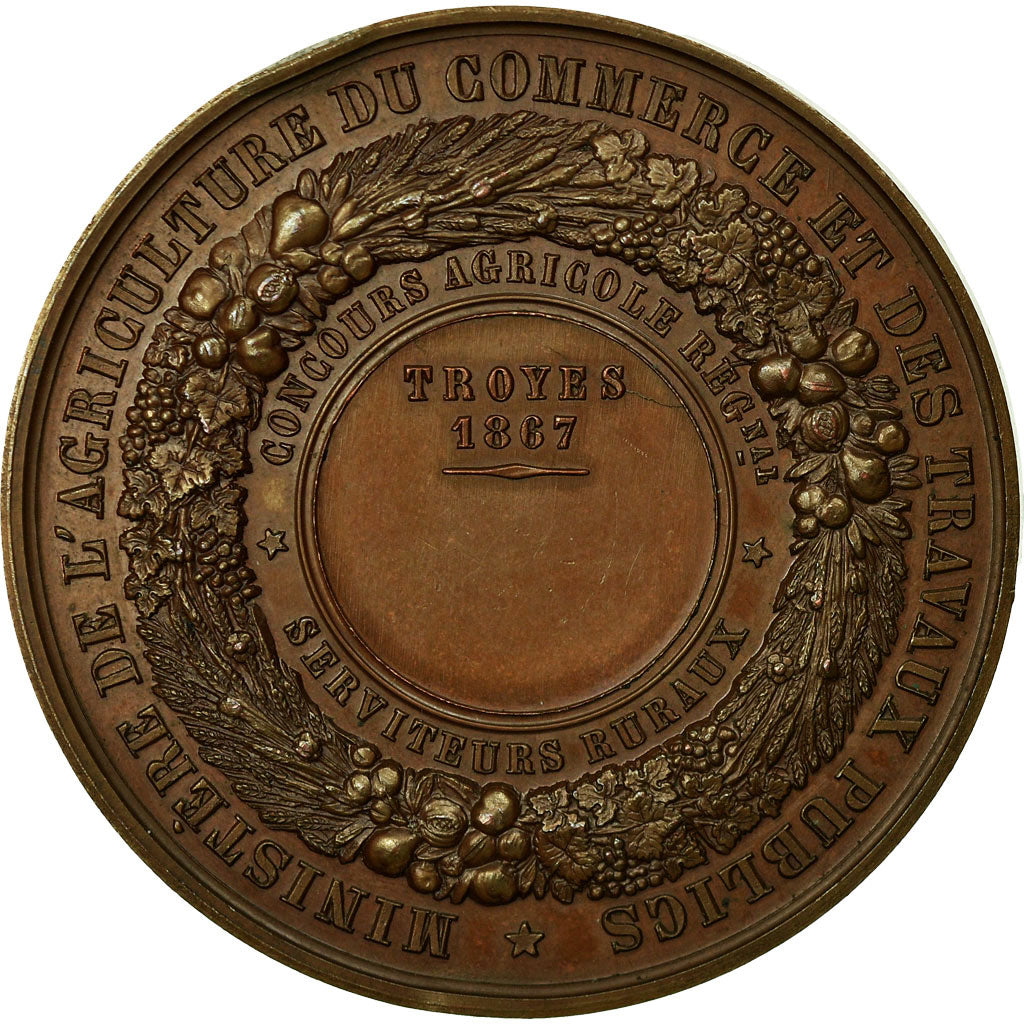 Francja, Medal, Napoléon III, Concours Agricole Régional, Troyes, 1867, Barre