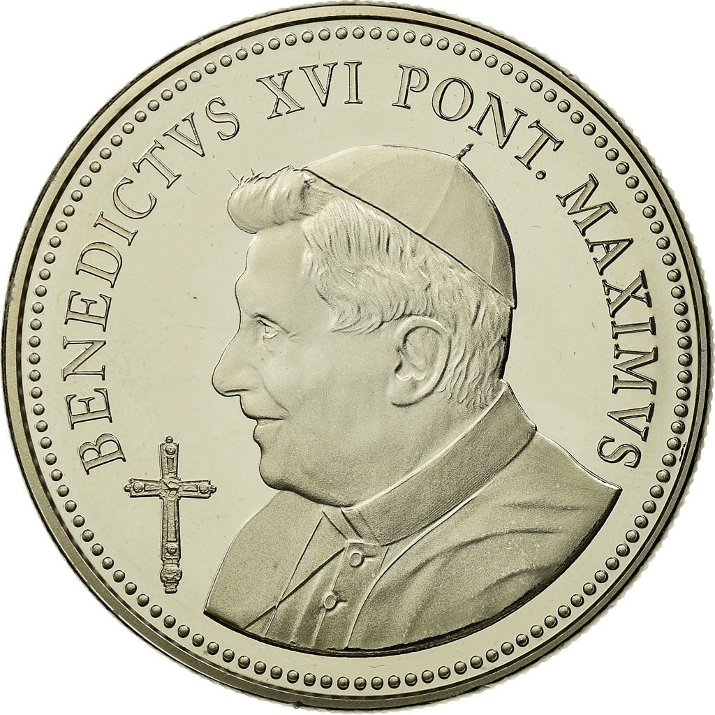 Vatican, Medal, Le Pape Benoit XVI, MS(65-70), Copper-nickel
