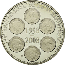 France, Medal, 50ème Anniversaire de la Vème République, 2008, MS(65-70)