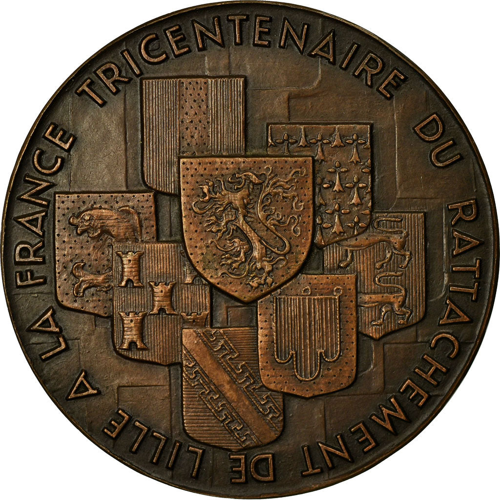 France, Medal, Tricentenaire du rattachement de Lille à la France, 1968