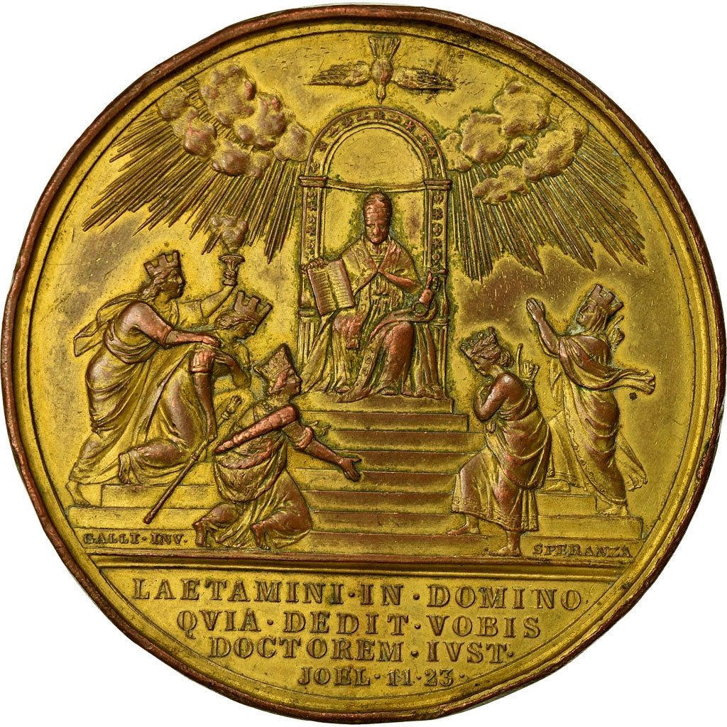 Vatican, Medal, Pie IX, 1877, Speranza, AU(50-53), Gilt Bronze