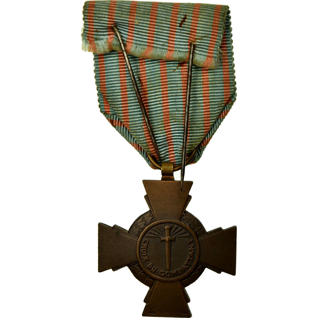 França, Croix du Combattant, Medal, 1914-1918, Qualidade Muito Boa, Bronze, 36