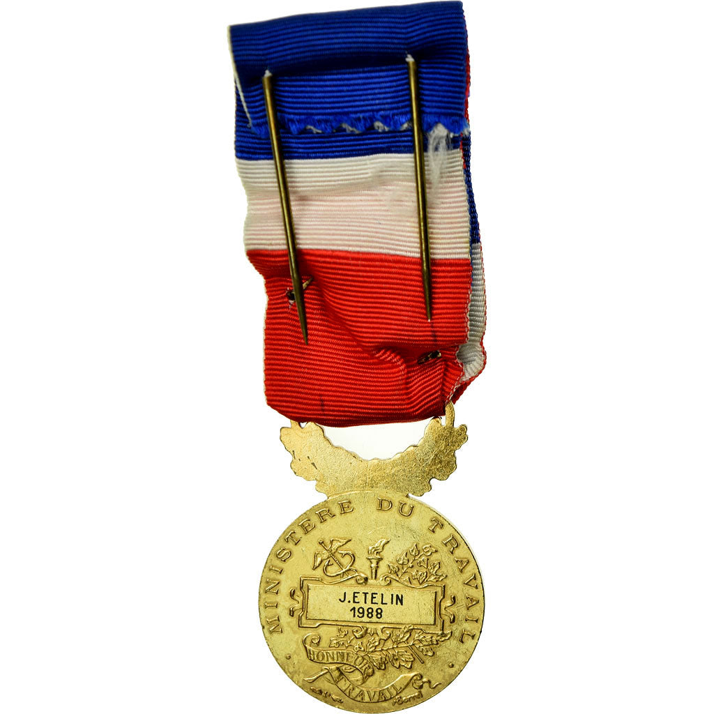 France, Médaille d'honneur du travail, Médaille, 1988, Excellent Quality