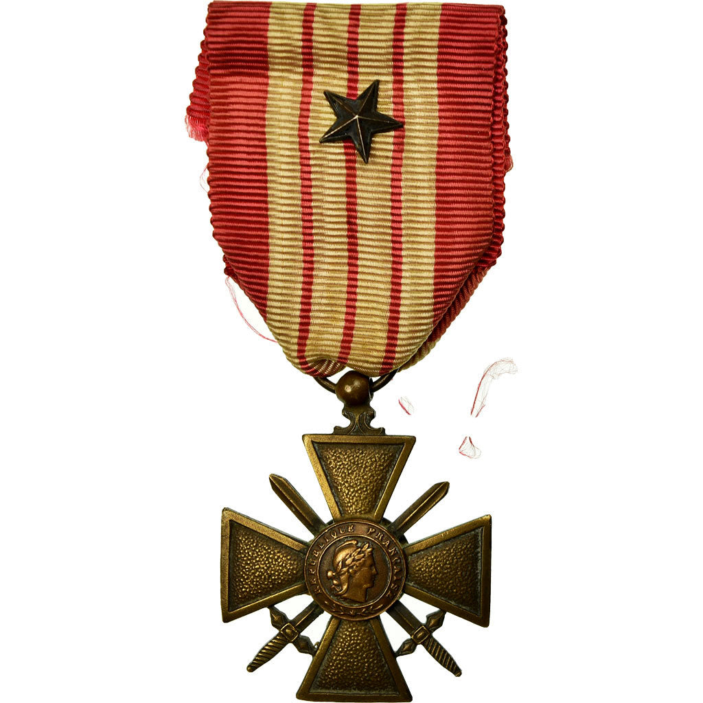 France, Croix de Guerre, Une Etoile, Médaille, 1939, Excellent Quality, Bronze