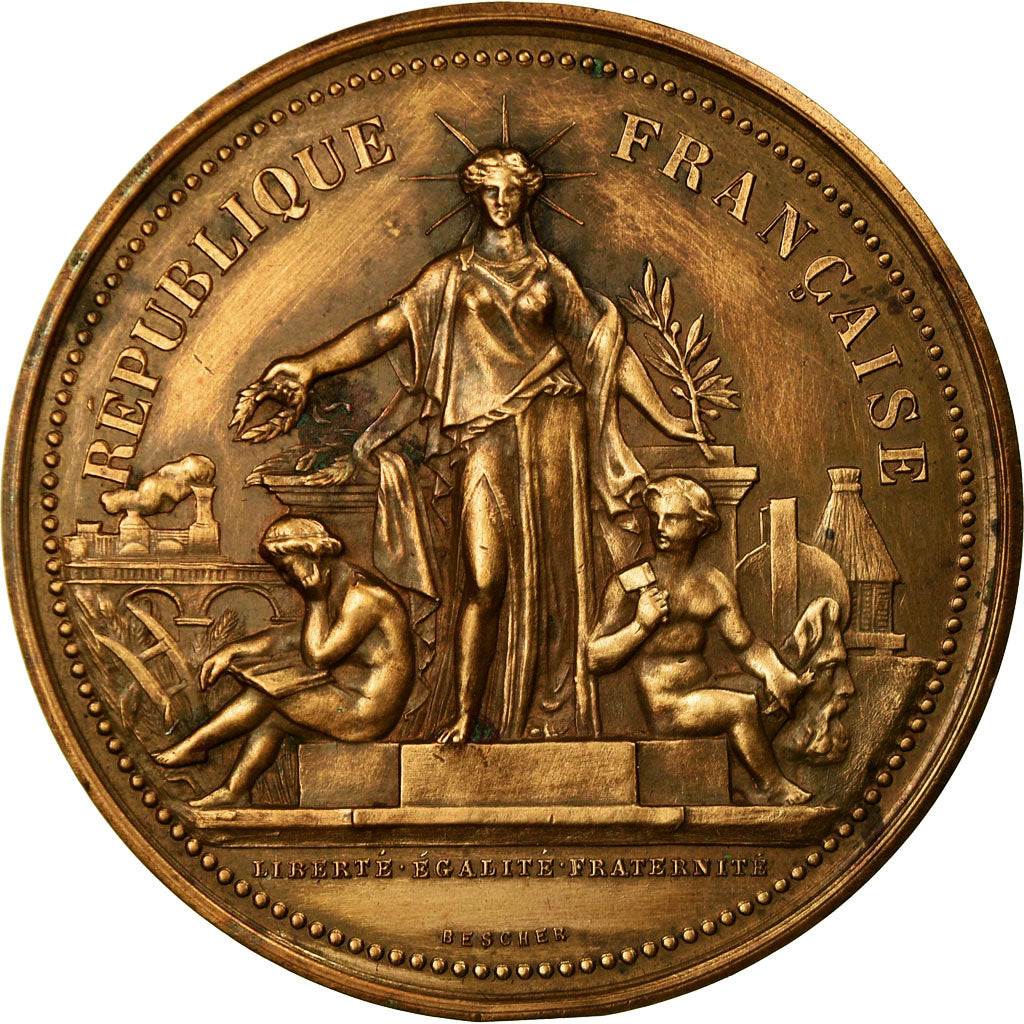 Frankreich, Medaille, Exposition Scolaire de Saint-Omer, 1884, Bescher, UNZ