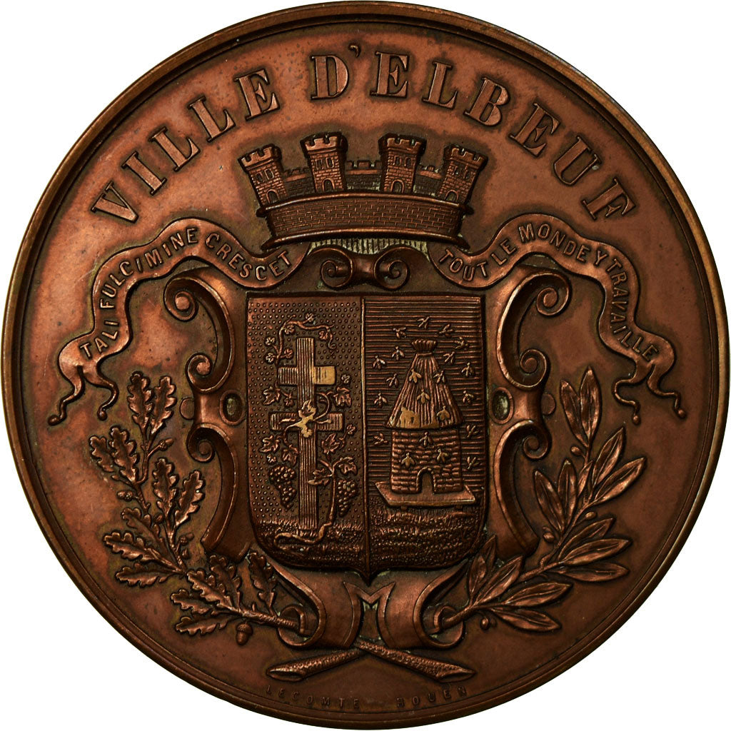 Frankreich, Medaille, Prix Boucher de Perthes, Ville d'Elbeuf, 1887, Lecomte