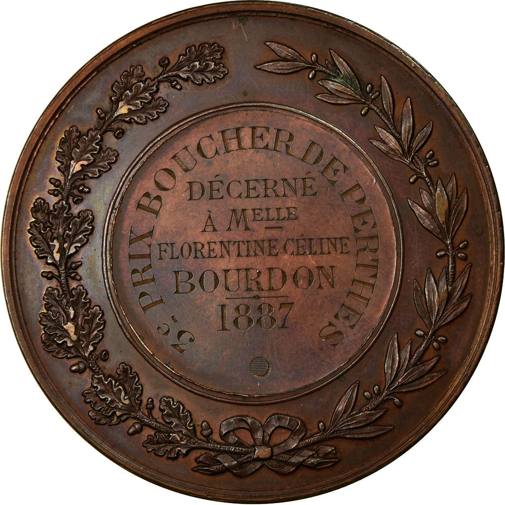 Frankreich, Medaille, Prix Boucher de Perthes, Ville d'Elbeuf, 1887, Lecomte