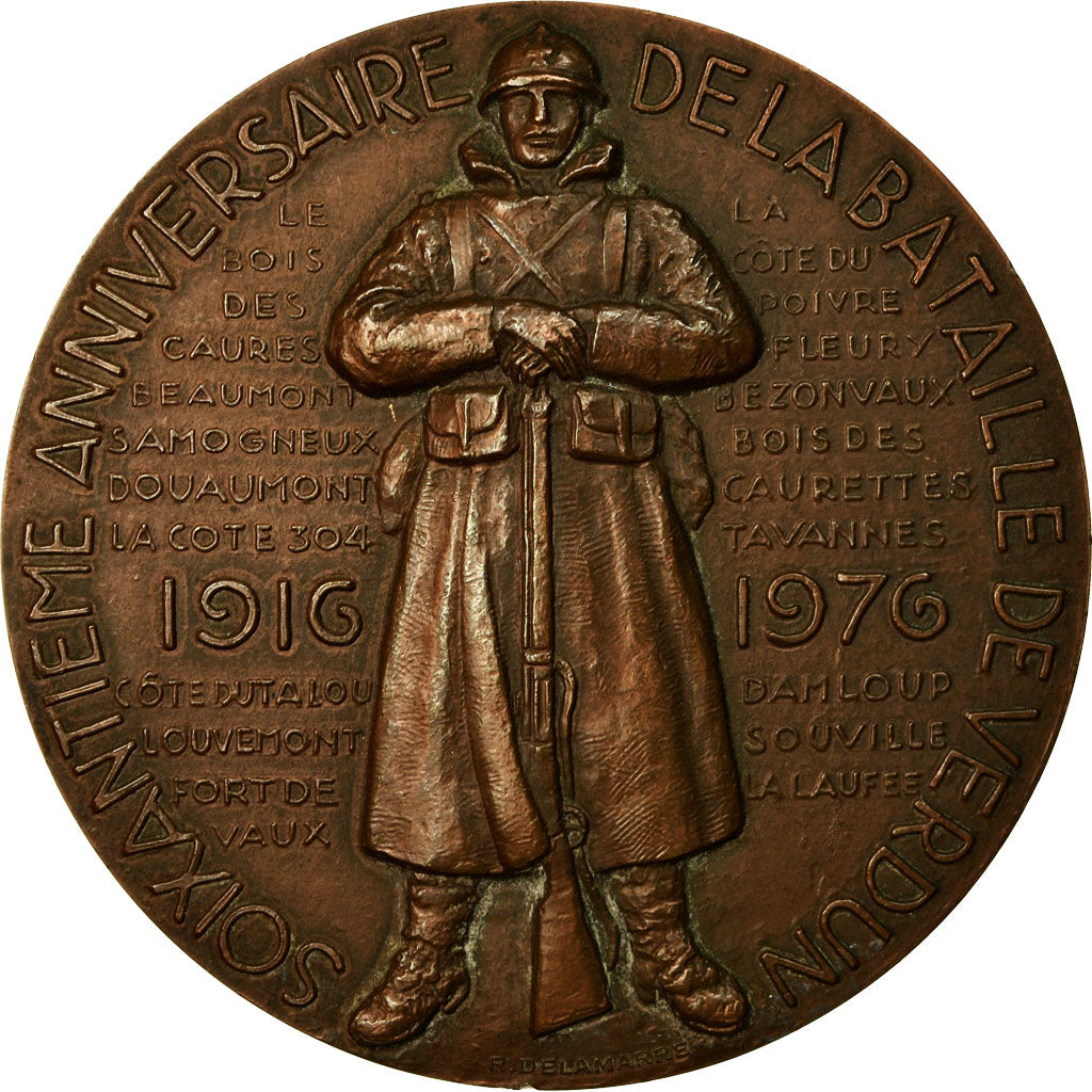 Frankreich, Medaille, 60ème Anniversaire de la Bataille de Verdun, 1976