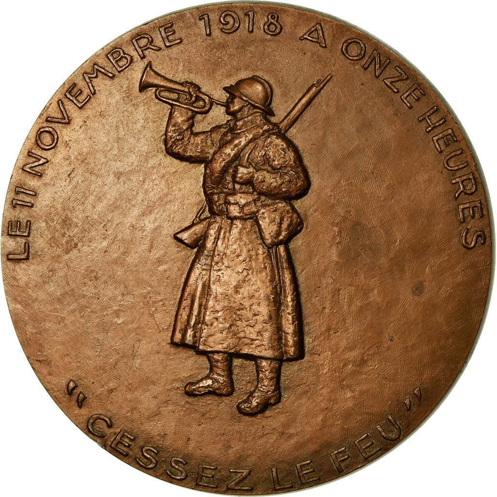 Francia, medaglia, Cinquantenaire de l'Armistice, Clémenceau, 1968, Delamarre