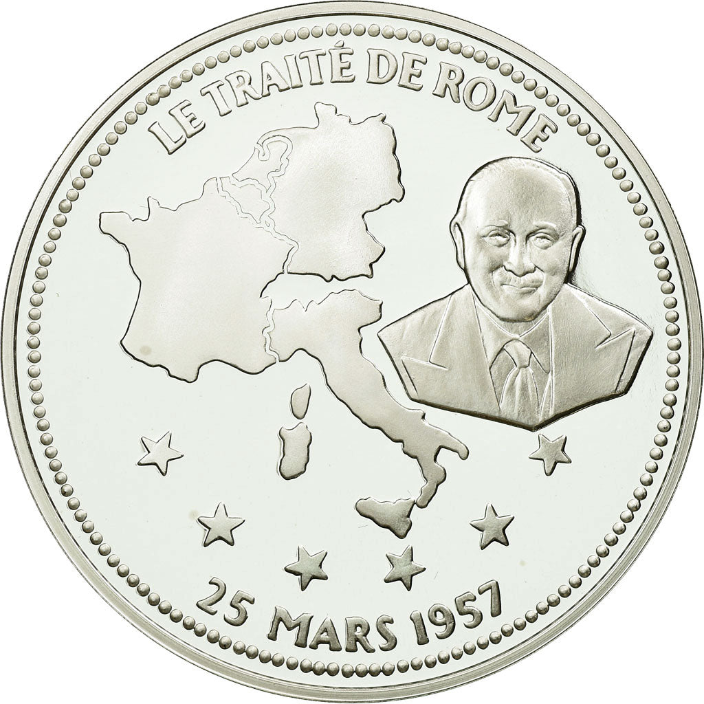 Francia, medaglia, Europe, Traité de Rome, History, FDC, Argento