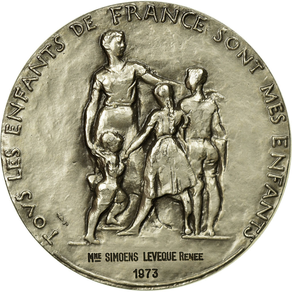 France, Medal, Education Nationale, 1973, Corbin, MS(64), Silver