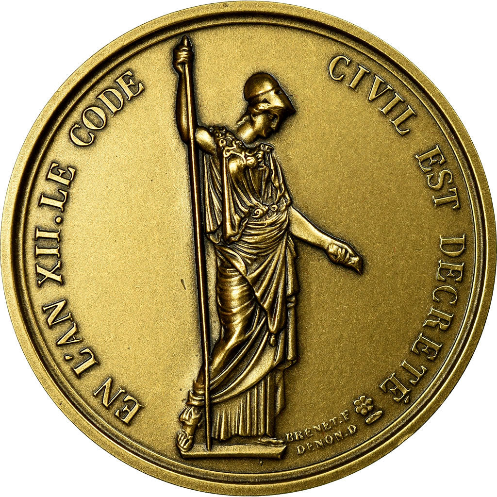 France, Medal, Napoléon Ier, En l'An XII, le Code Civil est Décrété, Denon