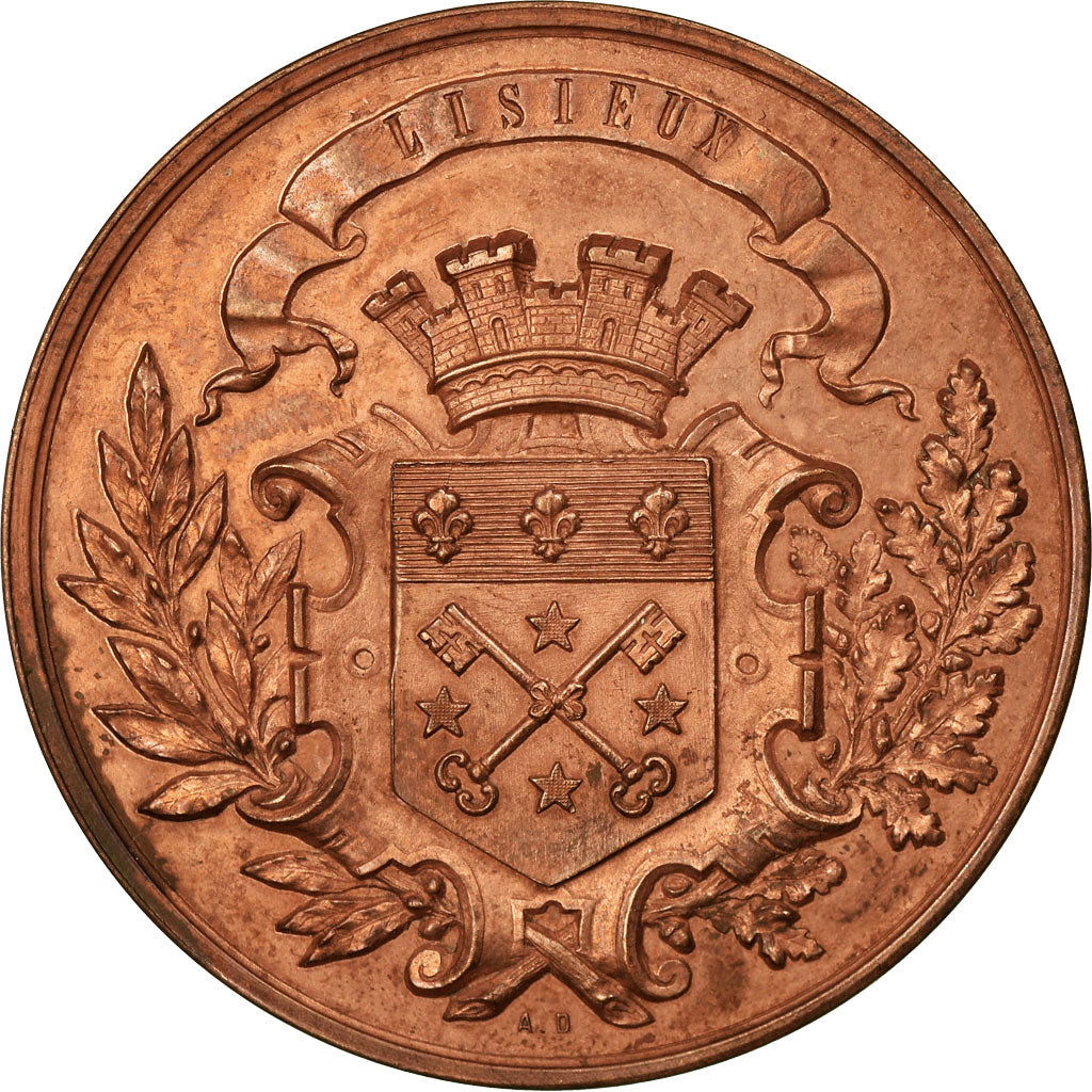 France, Médaille, Société d'Emulation de Lisieux, Dubois.A, SPL, Cuivre
