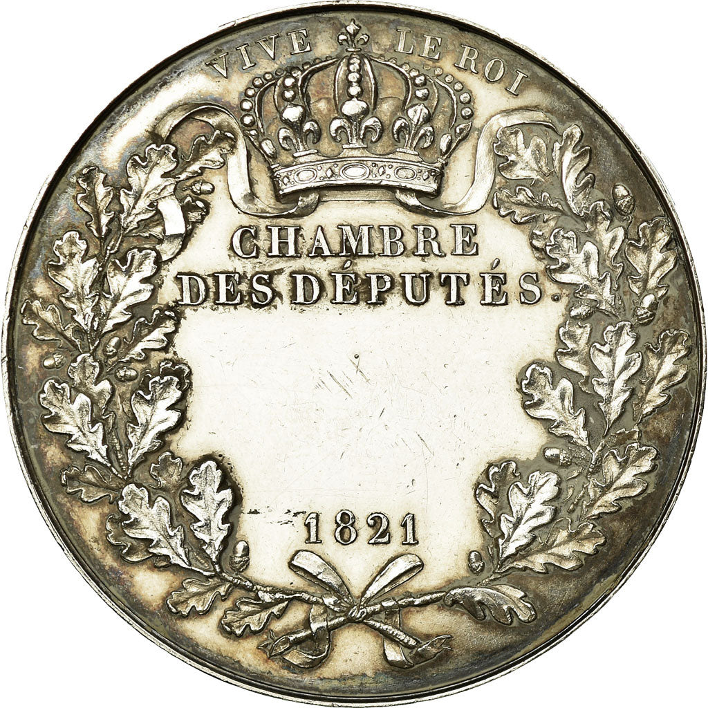 France, Medal, Louis XVIII, Chambre des Députés, 1821, Gayrard, MS(60-62)