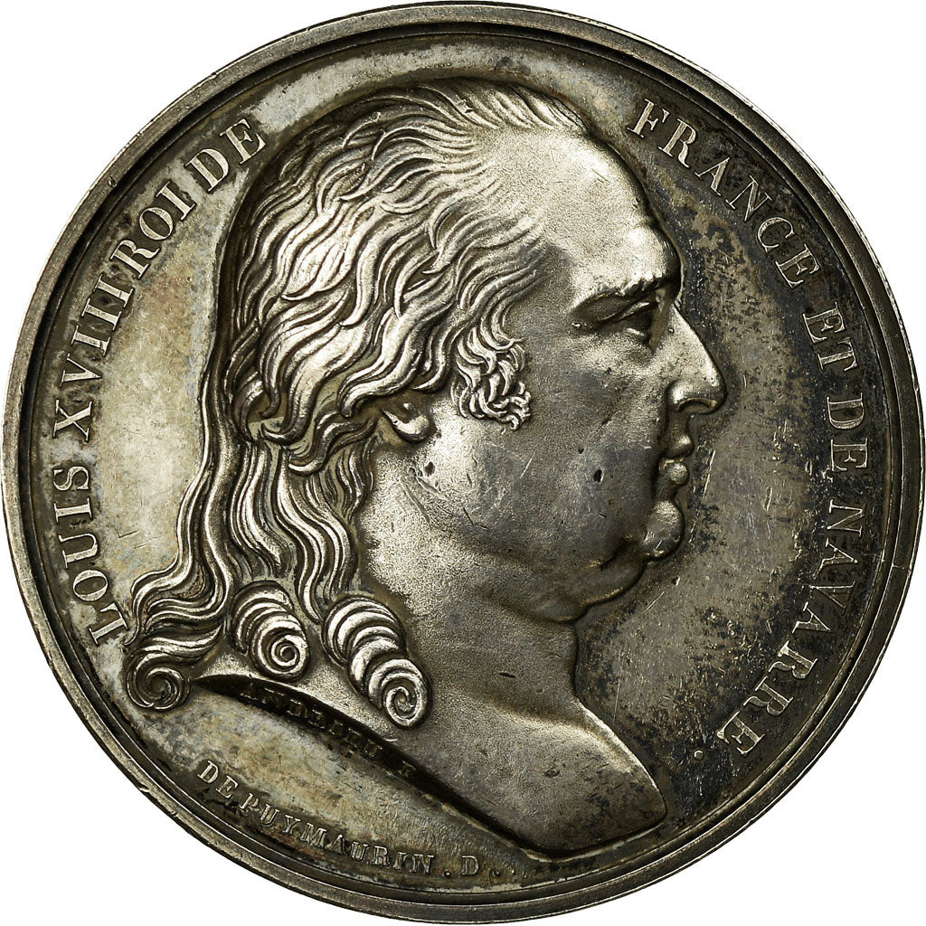 France, Medal, Louis XVIII, Chambre des Députés, 1820, Gayrard, MS(60-62)