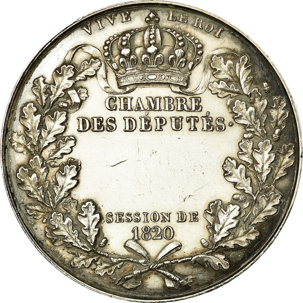 France, Medal, Louis XVIII, Chambre des Députés, 1820, Gayrard, MS(60-62)