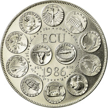 França, Medal, Ecu Europa, Marianne, 1986, Rodier, MS(65-70), Cobre-níquel