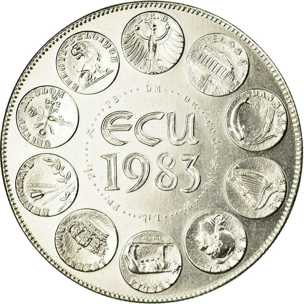 Francia, medalla, Ecu Euro, EUROPA, 1983, Rodier, FDC, Cobre - níquel