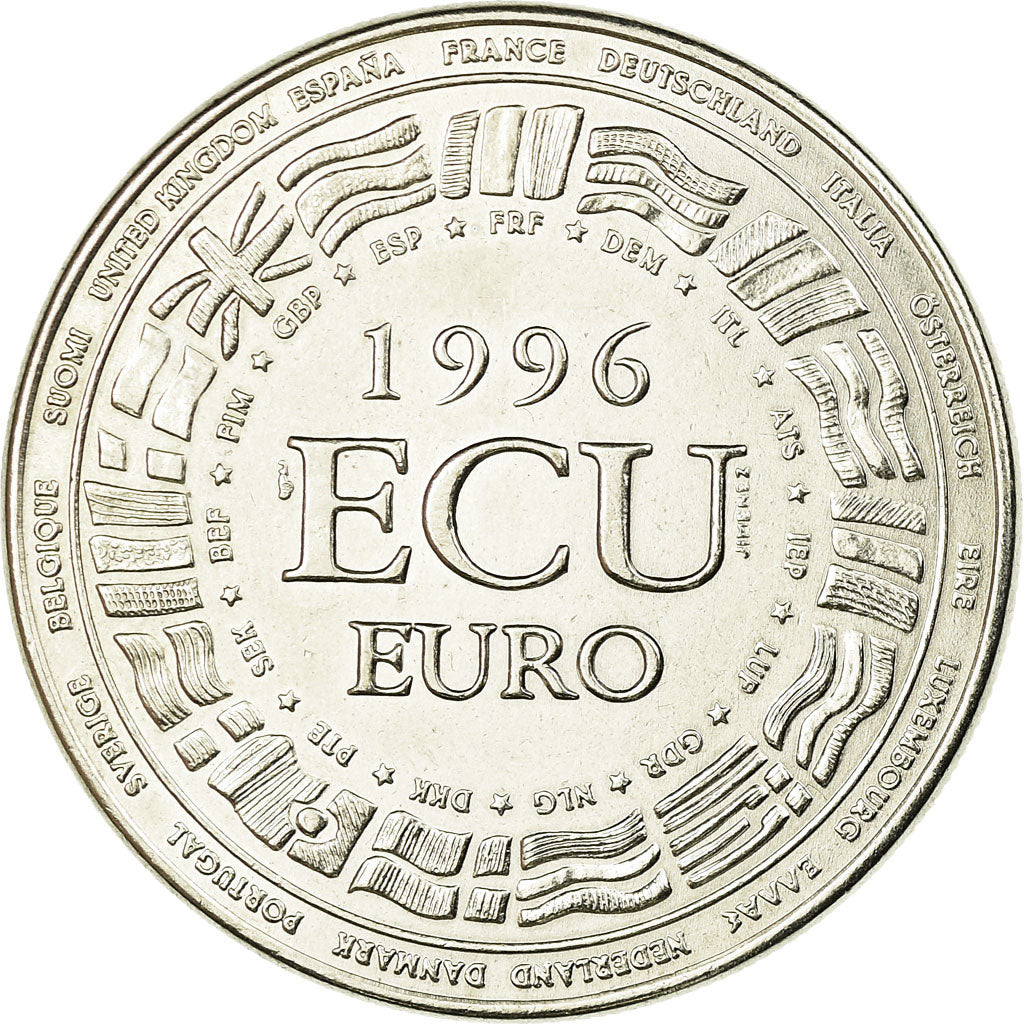 France, Medal, Ecu Euro, EUROPA, 1996, Jimenez, MS(65-70), Copper-nickel
