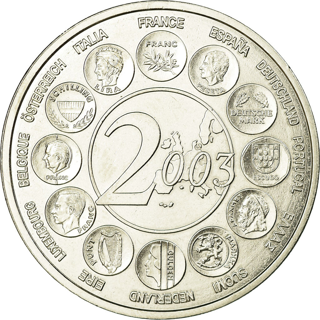 Francia, medaglia, L'Europe des 15, essai, 2003, FDC, Rame-nichel