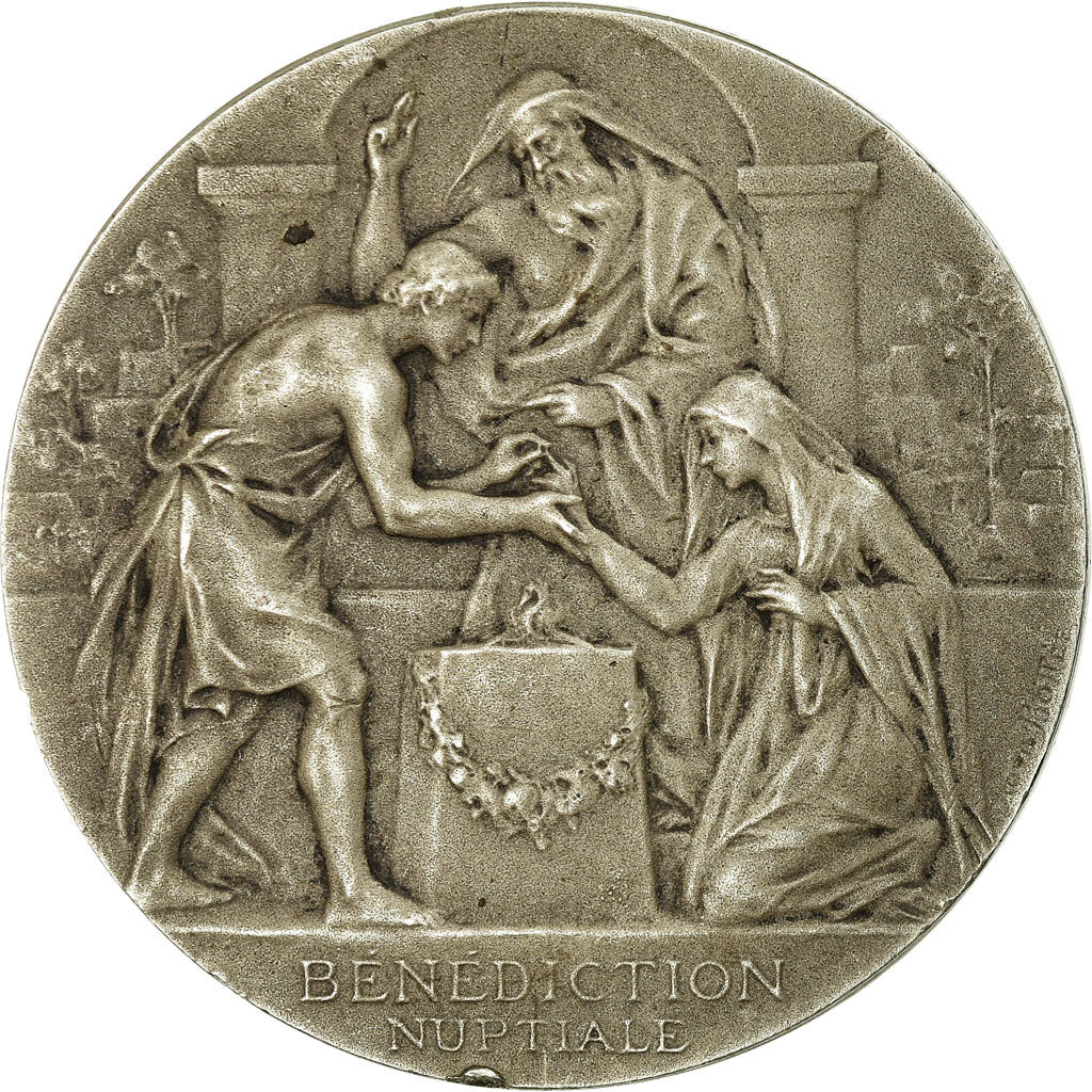 France, Medal, Mariage, Bénédiction Nuptiale, Bottée, AU(55-58), Silver