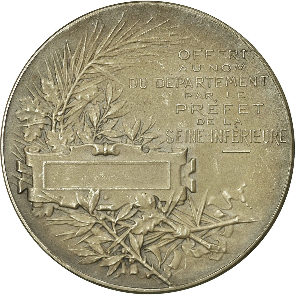France, Medal, Préfet de la Seine-Inférieure, Roty, MS(63), Silver