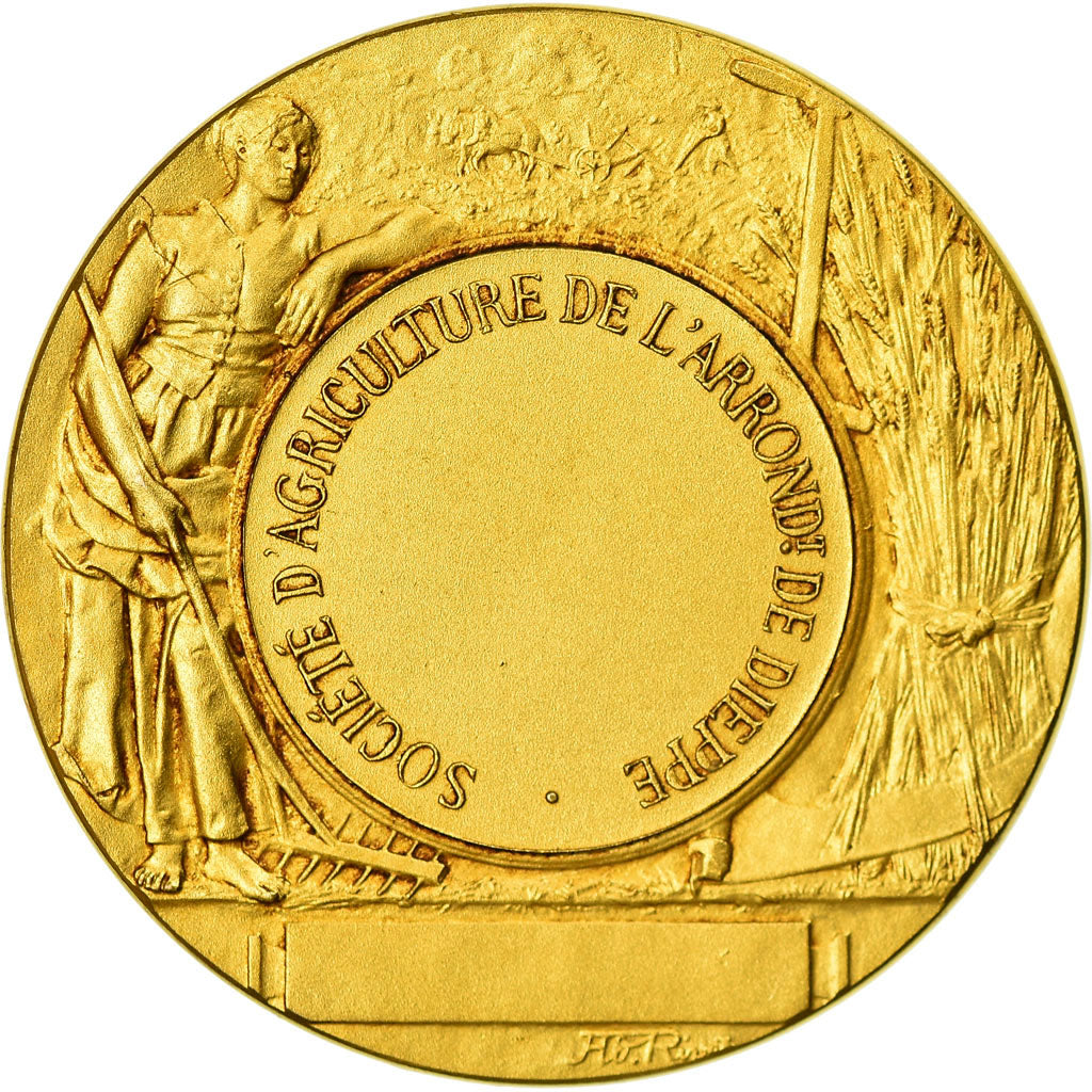 France, Médaille, Société d'Agriculture de Dieppe, Rivet, SPL, Gilt Bronze