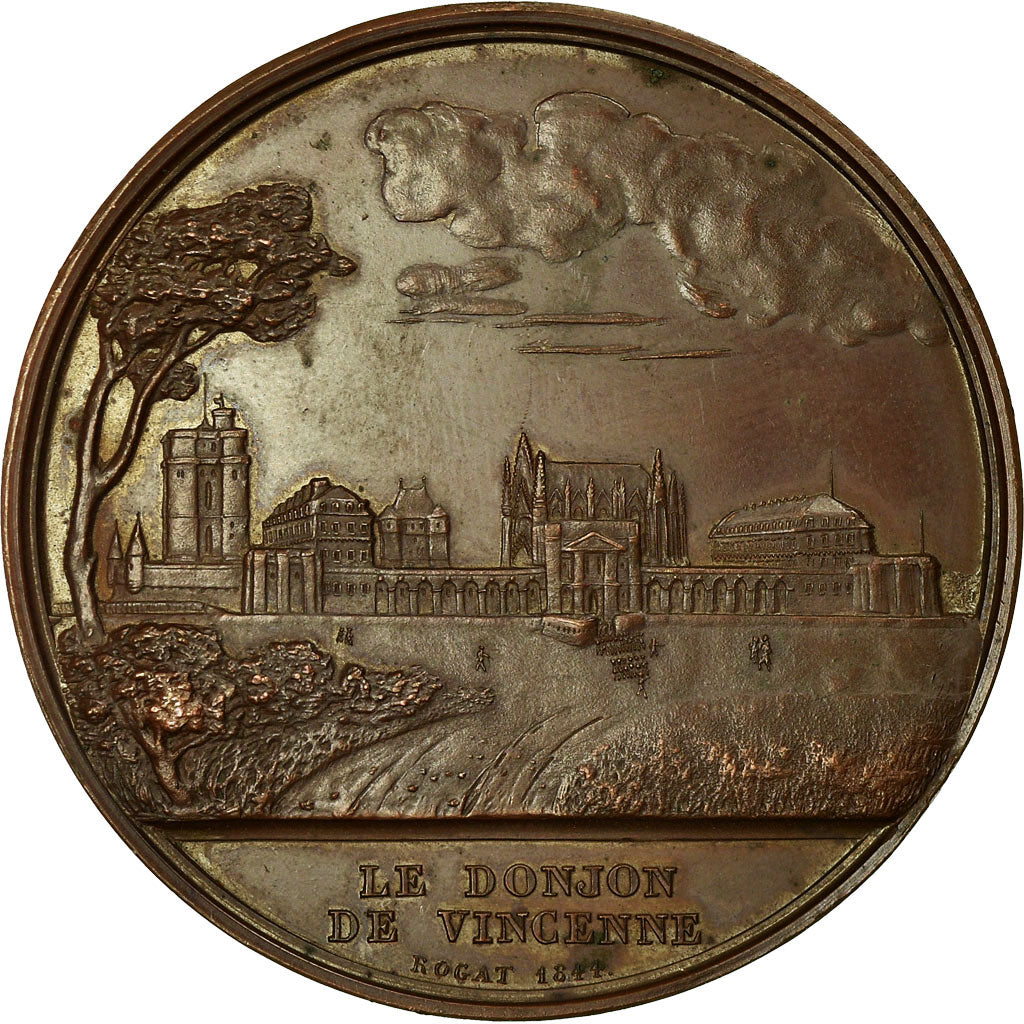 France, Médaille, Prise de la Bastille , Donjon de Vincennes, 1844, Rogat