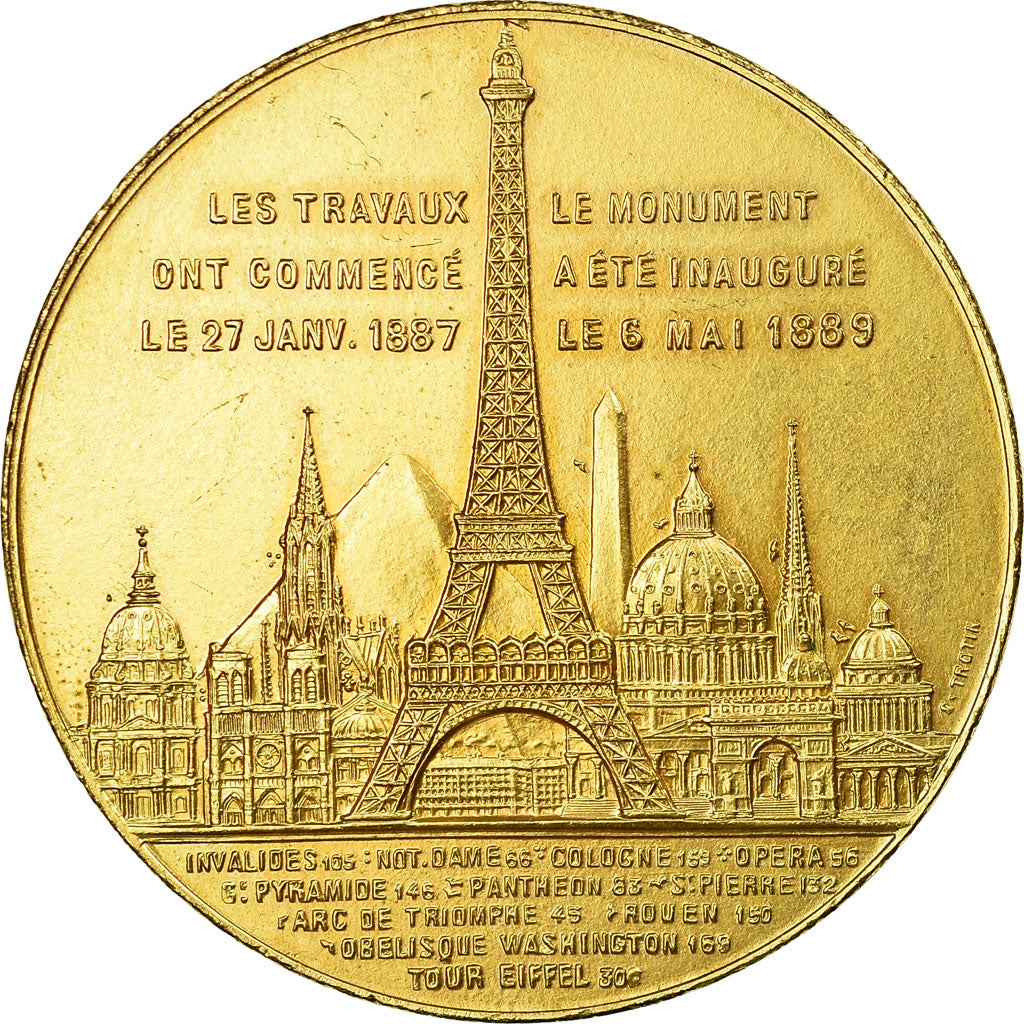 France, Médaille, Souvenir de mon Ascension à la Tour Eiffel, 1889, SUP+