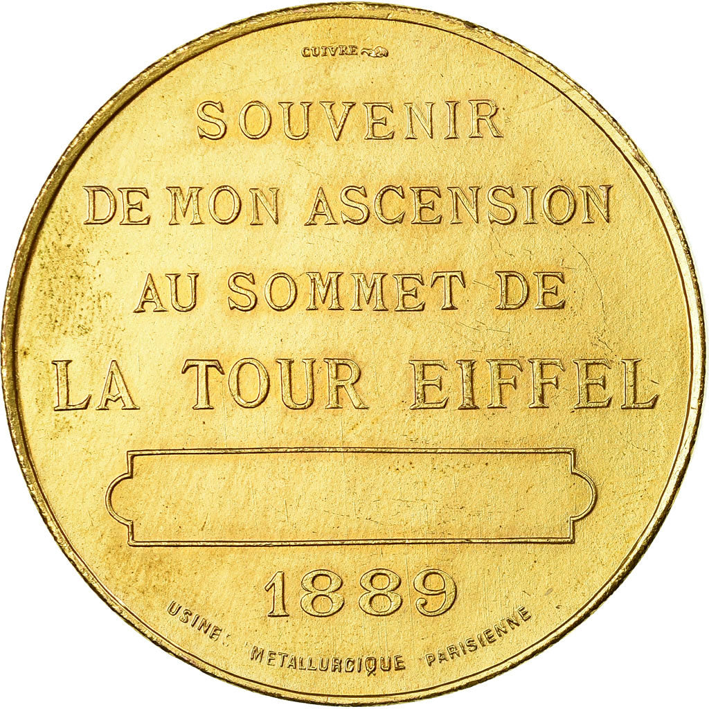 France, Médaille, Souvenir de mon Ascension à la Tour Eiffel, 1889, SUP+