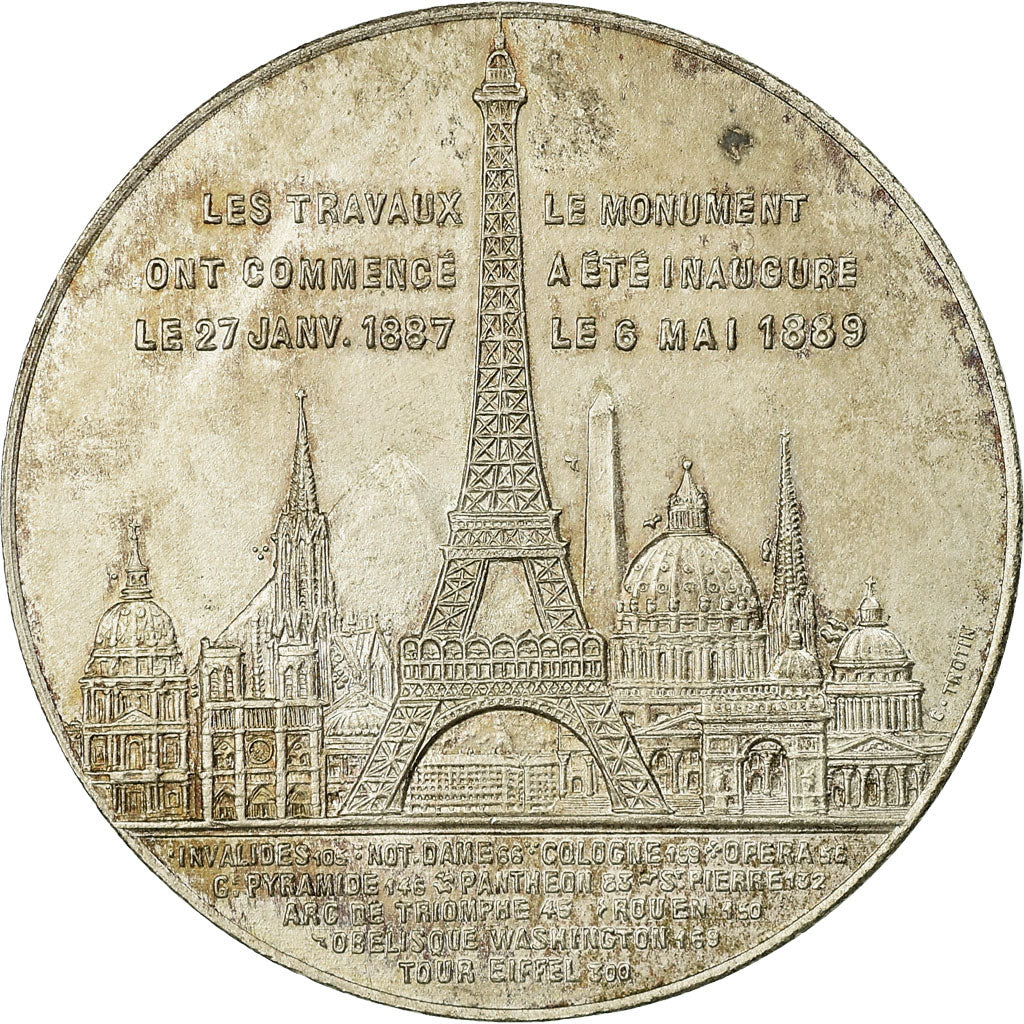 Francja, Medal, Souvenir de mon Ascension à la Tour Eiffel, 1889, AU(55-58)