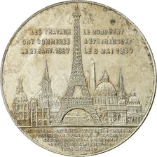 Francja, Medal, Souvenir de mon Ascension à la Tour Eiffel, 1889, AU(55-58)