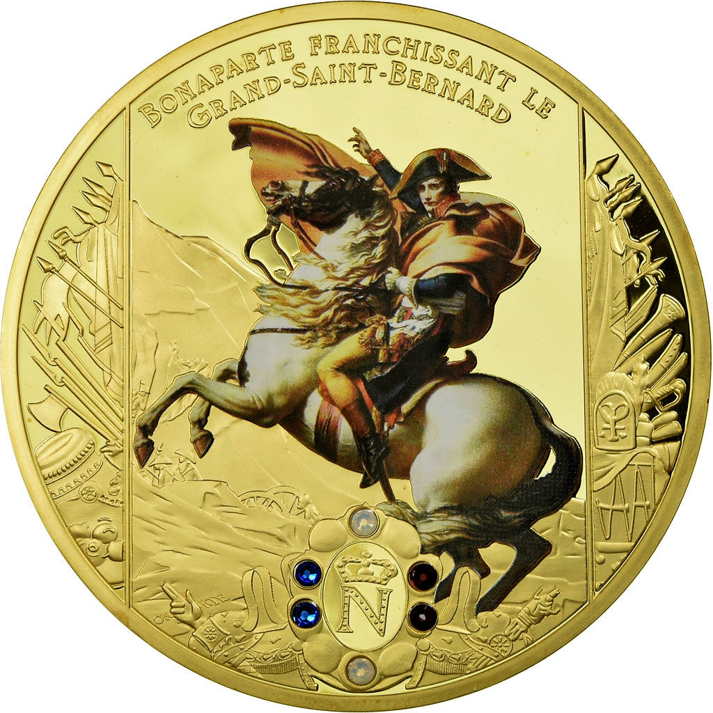 France, Médaille, Napoléon Bonaparte Franchissant le Grand Saint-Bernard, FDC