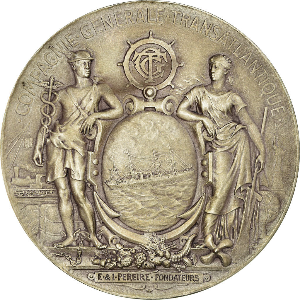 France, Medal, Compagnie Générale Transatlantique, Services Postaux, 1972