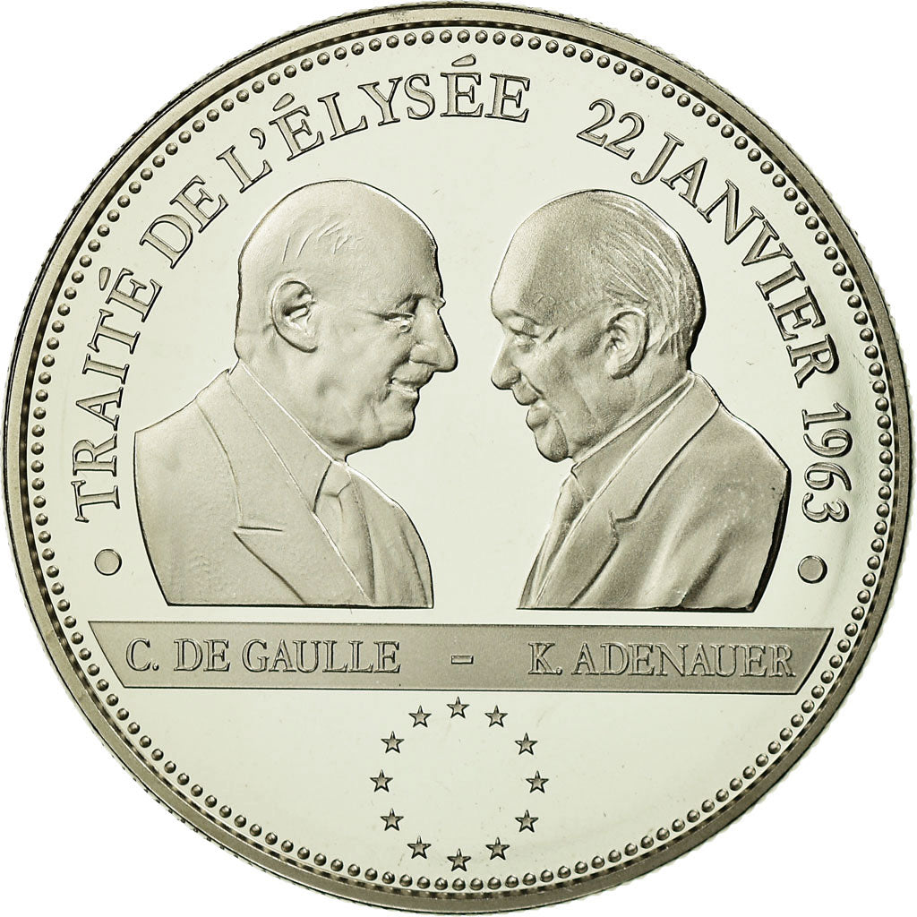 France, Médaille, Vème République, Traité de l'Elysée, FDC, Copper-nickel