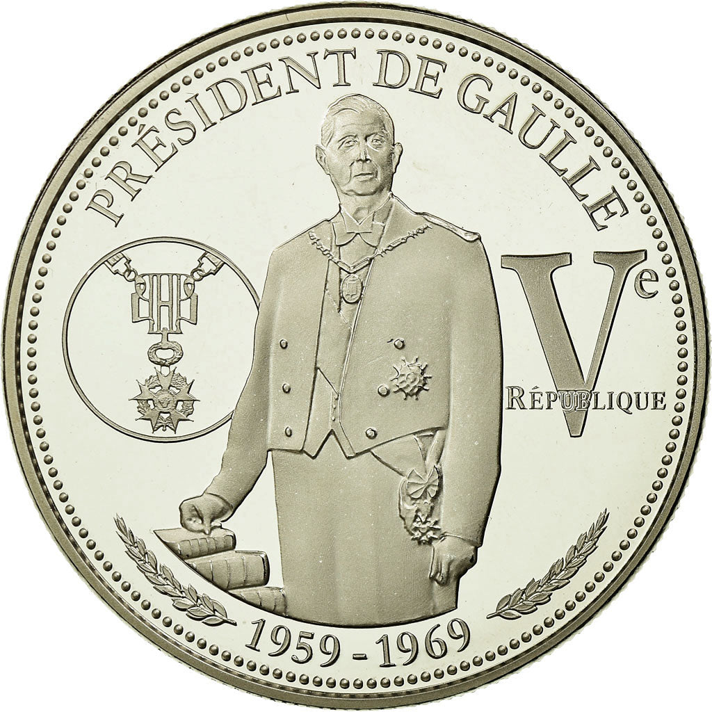 Frankrijk, Medaille, Vème République, Président De Gaulle, FDC, Copper-nickel