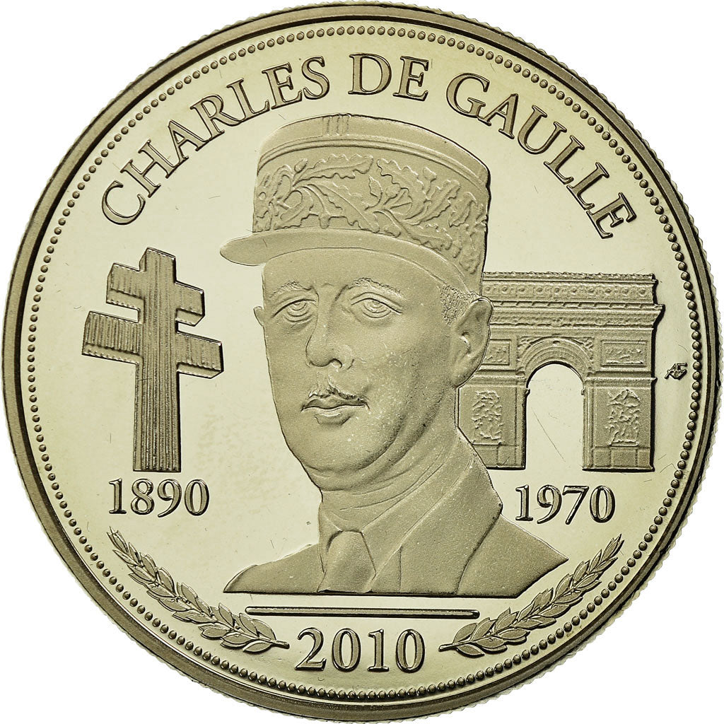 France, Medal, Vème République, Charles De Gaulle, MS(64), Copper Plated