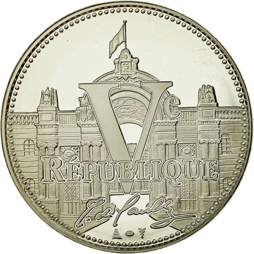 France, Medal, Vème République, Yvonne De Gaulle, MS(64), Copper Plated Silver